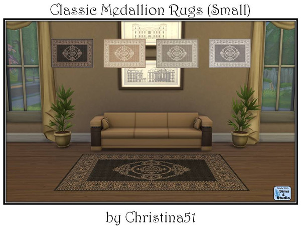Sims 4 — Classic Medallion Rugs (Small) by Christina51 — Enhance your traditional or contemporary decor with this smaller