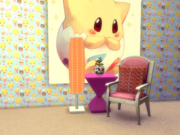 Sims 4 — Bears - Kawaii Wallpaper Set by NymphySims — One Wallpaper From The Kawaii Wallpaper Set. Yellow, Brown