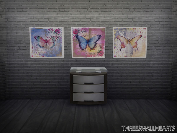 Sims 4 — Vintage Butterflies by threesmallhearts2 — Vintage butterfly posters for your sims house! :)
