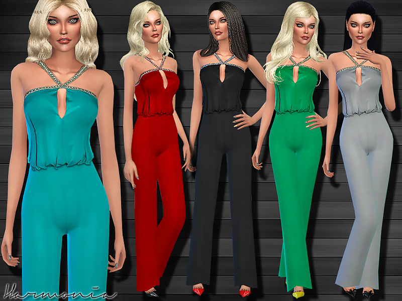 The Sims Resource Embellished Angled Strap Jumpsuit
