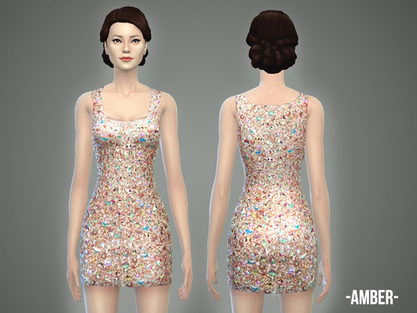 Sims 4 — Amber - dress by -April- — Hey! This dress is a part of my Prom Essentials set. 1 color option available, new