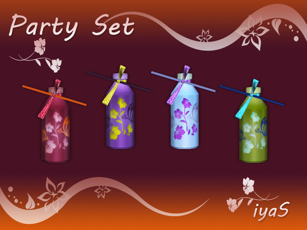 Sims 4 — Bottle with Straw by soloriya — Put your guests in a party state of mind with this water bottle with straw.