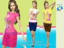 Sims 4 — Denim Skirt and Barbie Tee by mayadee2 — my recolor of tiffybee denim skirt and hype tee dress CREATED BY