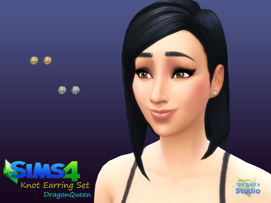 The Sims Resource - Knot Earrings Small