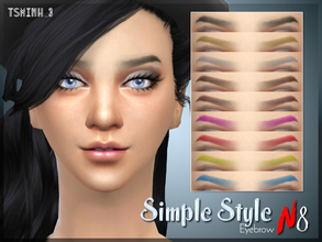 Sims 4 — Simple Style Eyebrow by TsminhSims — EYEBROW.N8 - Nine colors - Custom thumbnails - Custom swatches thumbnails -