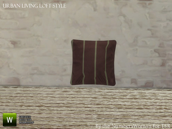 Sims 4 — Loft Living Sofa Pillow 1 by TheNumbersWoman — True Urban second hand loft style.The NumbersWoman at TSR.