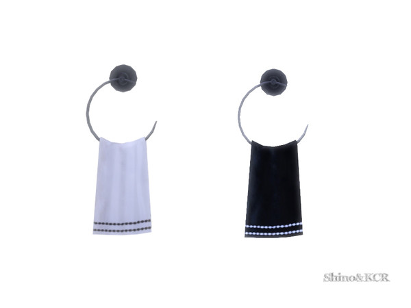 Sims 4 — Bathroom Minimalist - Towelring by ShinoKCR — chrome ring on wall, 2 colors of towels