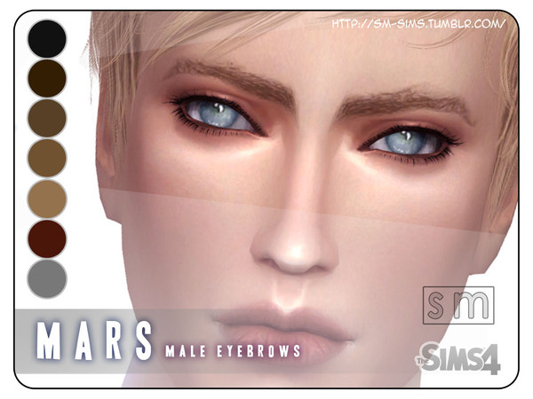 Sims 4 — [ Mars ] - Male Brows by Screaming_Mustard — Some new rougher eyebrows for male Sims. Come in seven natural