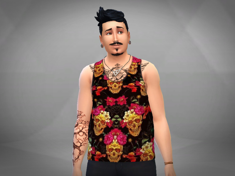 Sims 4 The Sims Resource | Allmadas Skull Golden Flowers (Male) - Outdoor Retreat neede by TSR Creator