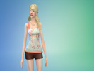 Sims 4 — Floral Fawn tank top by OvaryQuiver — A white tank with a cute little floral fawn on it for your female sims.