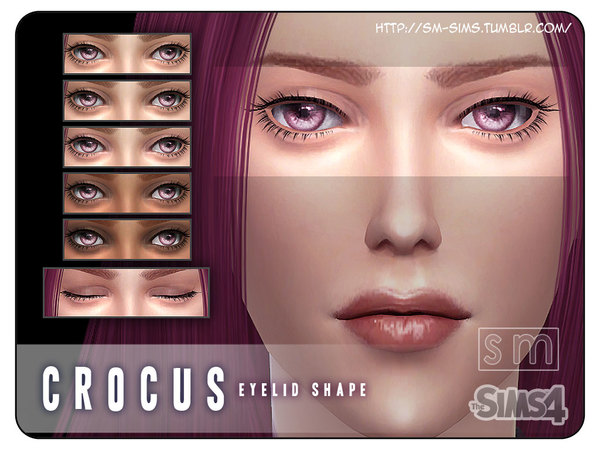 Sims 4 — [ Crocus ] - Eyelid Shape by Screaming_Mustard — Here is a new shape of eyelid (upper and lower). The colours
