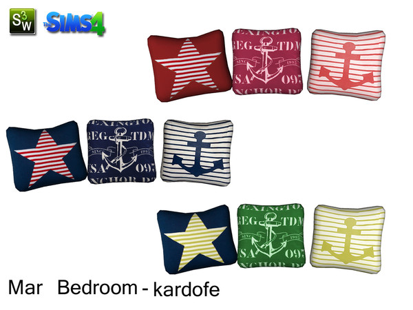 Sims 4 — kardofe_Mar Bedroom_cushion by kardofe — Cushions with marine motifs, for laying on the bed