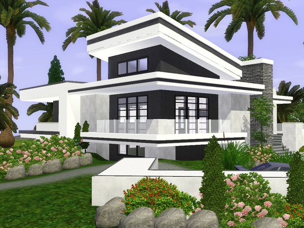 Sims 3 — Modern Impression by gabi892 — Modern Impression large unique modern villa on two floors. Unusual roofs give
