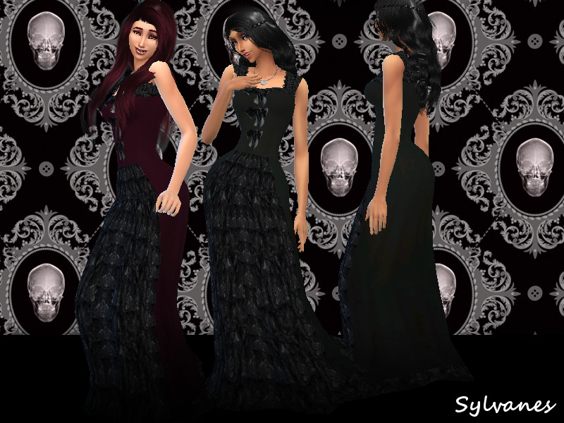 Sims 4 The Sims Resource | Gothic lolita gown_Top_T.D. by TSR Creator