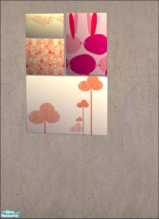 Sims 2 — Mirake\'s Marelle Nursery - Peach -  Painting by Aleeza — A peach/white wood recolour of Mirake\'s Marelle