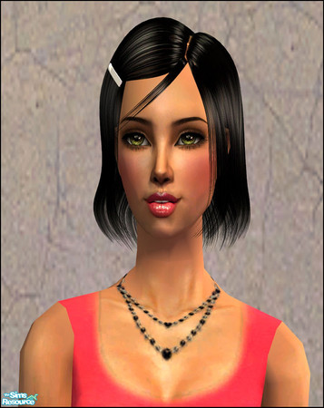 Sims 2 — Retextures of Raon Hair 53  - Black by Aleeza — A set of four colour binned hair retextures of raonsims\' hair