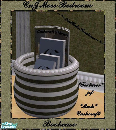 Sims 2 — CnJ Moss Bedroom - Bookcase by KatCat — Recolor of Cashcraft\'s \"Vintage Charm Bedroom - Bookcase