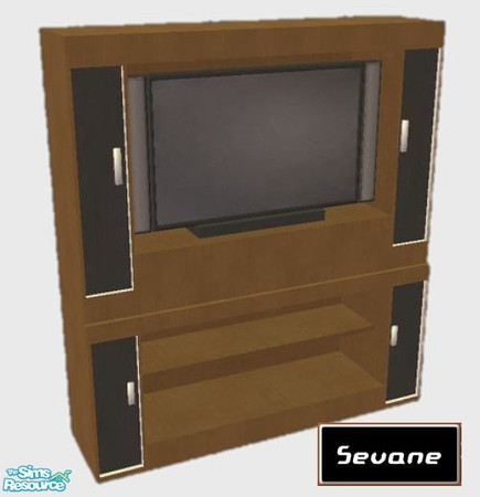 Sims 2 — Sevane  TV Cabinet by SaeraMaples — Modern and a little abstract, this kitchen will be a sure hit with your