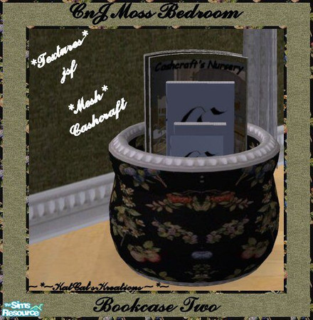 Sims 2 — CnJ Moss Bedroom - Bookcase Two by KatCat — Recolor of Cashcraft\'s \"Vintage Charm Bedroom - Bookcase