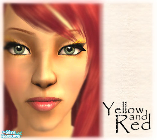 Sims 2 — Complicated girl eyeshadow - 8951e77d Yelllow and Red by TSR Archive — Part of the Complicated girl Eyeshadow