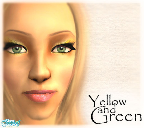Sims 2 — Complicated girl eyeshadow - 48ef9868 Yellow and Green by TSR Archive — Part of the Complicated girl Eyeshadow
