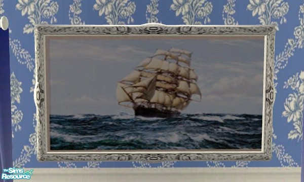 Sims 2 — Bayside Living Set - Cutty Sark Painting by Riverwillows — Breezy and blue, a nice living set for your beach