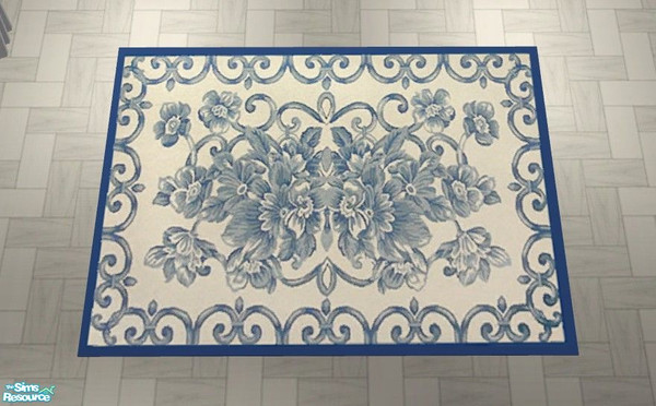 Sims 2 — Bayside Living Set - Rug by Riverwillows — Breezy and blue, a nice living set for your beach house. By