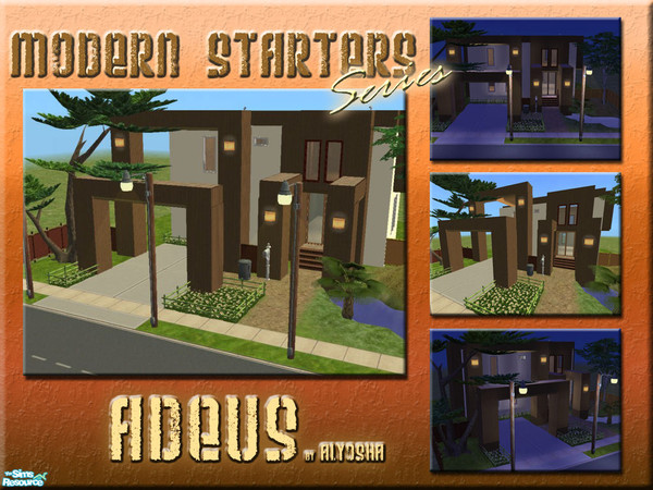 Sims 2 — Modern Starters: ADEUS by Alyosha — The final home in my modern starters series, this is Adeus. Enjoy! No CC!