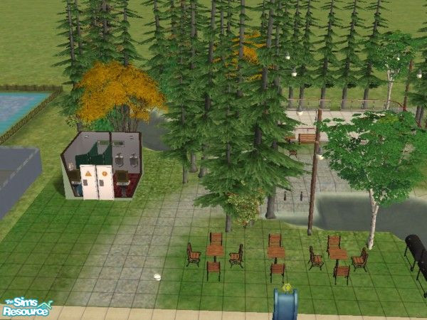Sims 2 — Wooded Stream Park by BluDesignInc — just a nice little Wooded Stream with a Ice Rink, some apple trees and of