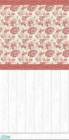 Sims 2 — Country Elegance  #2 - Red Rose by Riverwillows — A beautiful wallpaper, in an elegant design, against a white