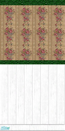 Sims 2 — Country Elegance  #2 - Old Rose by Riverwillows — A beautiful wallpaper, in an elegant design, against a white