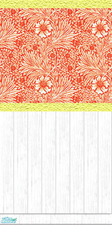 Sims 2 — Country Elegance  #2 - Hawaiian by Riverwillows — A beautiful wallpaper, in an elegant design, against a white