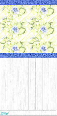 Sims 2 — Country Elegance  #2 - Blue Rose by Riverwillows — A beautiful wallpaper, in an elegant design, against a white
