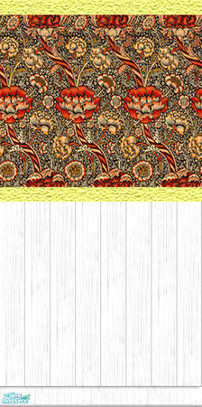 Sims 2 — Country Elegance  #1 - Boudoir by Riverwillows — A beautiful wallpaper, in an elegant design, against a white