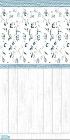 Sims 2 — Country Elegance  #1 - Blue Dresden by Riverwillows — A beautiful wallpaper, in an elegant design, against a