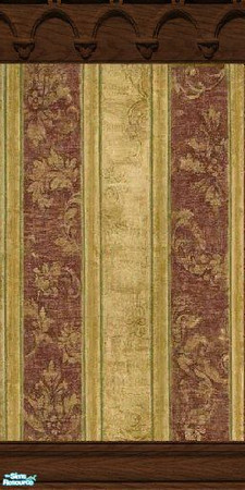 Sims 2 — Damask Walls - Red n Gold by RhondaBlonda — 8 Damask walls with crown and kick moulding.