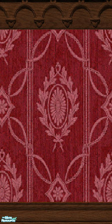 Sims 2 — Damask Walls - Red n Pink by RhondaBlonda — 8 Damask walls with crown and kick moulding.