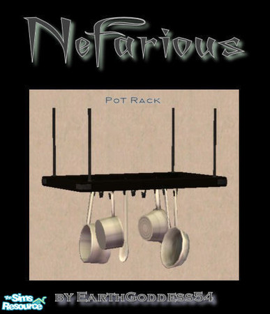 Sims 2 — Nefarious Kitchen - Pot Rack by EarthGoddess54 — A dark addition to my Nefarious kitchen set, made for the