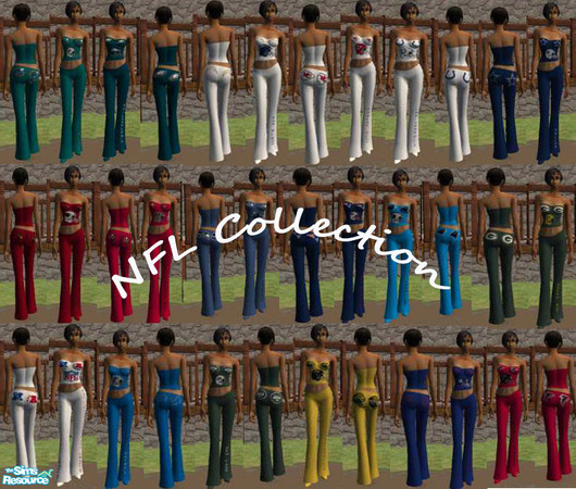 Sims 2 — NFL Outfits by BeautyButterfly — All the NFL teams on outfits with one special outfit I also included :)