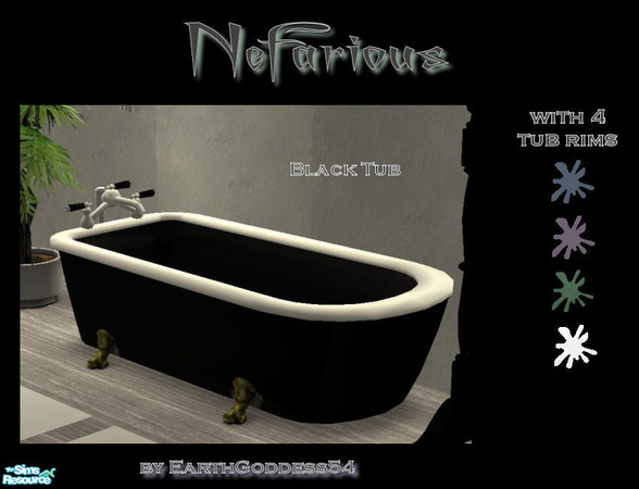 Sims 2 — Nefarious Bathroom - Black Tub by EarthGoddess54 — An ominous addition to my Nefarious Bathroom set, made for