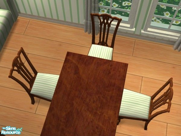 Sims 2 — Sage Green and Gold Dining Room Chair by foxysensei — 