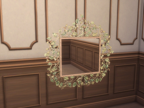 Sims 4 — Beige Mirror by Flovv — An ornamented traditional style mirror. 