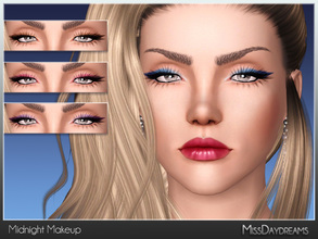 Sims 3 — Midnight Makeup by MissDaydreams — Midnight Makeup is a combination of discrete 3-colour eyeshadow and a