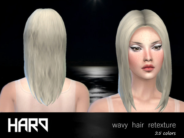 Sims 4 — Haro Hair Retexture by GorePrincess — wavy hair retexture 25 unique colors including pastels and brights non