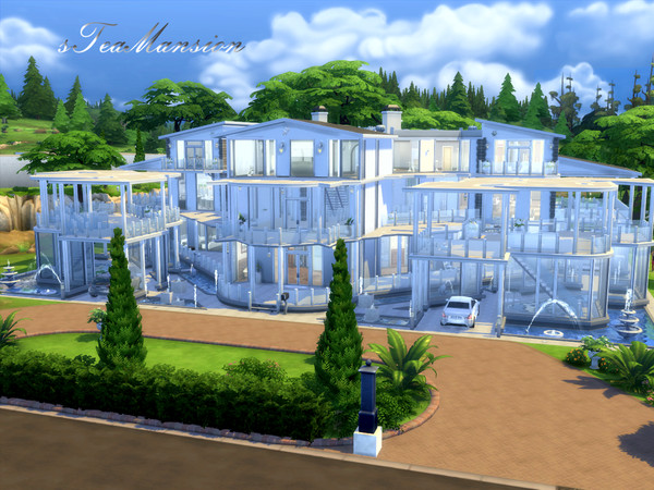 Sims 4 — sTeaMansion by VFArts — Gorgeous Mansion for Sims that have it all! Featuring 3 bedrooms, 4 bathrooms, 3