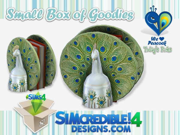 Sims 4 — We love peacock box - books *decor* by SIMcredible! — It's SIMcredible! Small box of goodies #4 - Your lovely