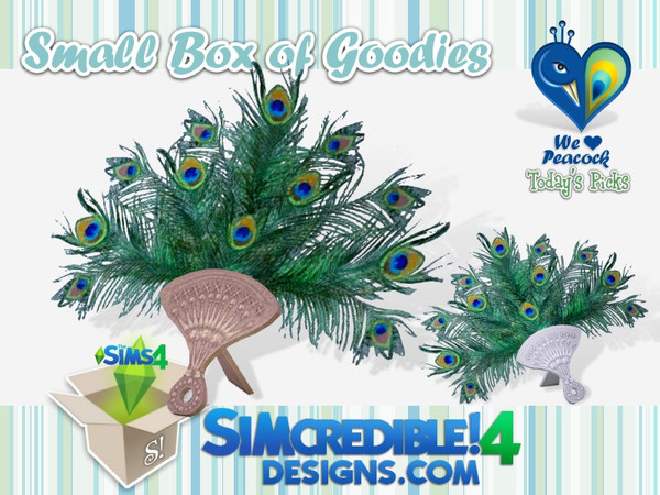 Sims 4 — We love Peacock box - fan *decor for table* by SIMcredible! — It's SIMcredible! Small box of goodies #4 - Your