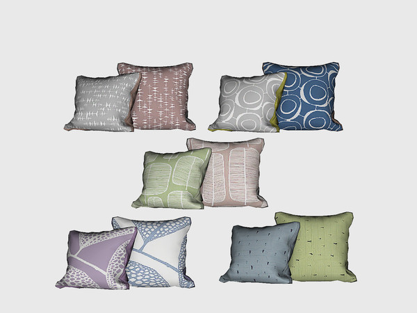 Sims 4 — Bedroom Juniper - Pillow (for Bed) by ung999 — Bedroom Juniper - Pillow (for Bed) Color options : 5