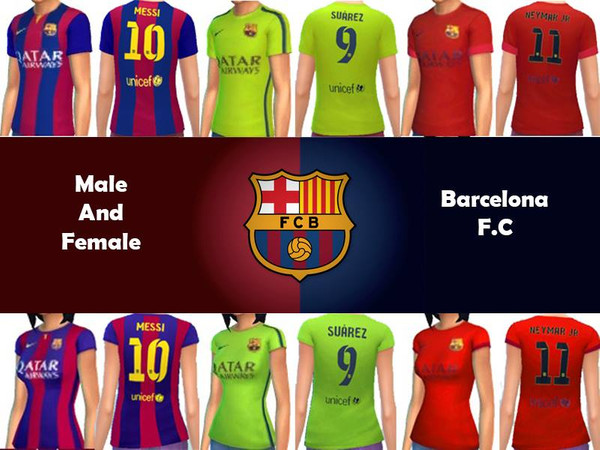 Sims 4 — Barcelona football T-shirts for Male and Female by tam_tran — Barcelona football T-shirts for Male and Female