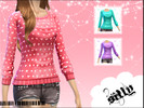 Sims 4 — [S] Sweetheart Print Pullover by SillyTracey — Cute Pullover in 3 colors with polkaheart print for SIMS4. Enjoy!